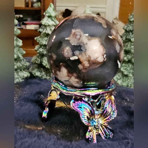 3.5 cm diameter, 50g metal rainbow aura Butterfly holder, holds large spheres - Picture 9 of 13